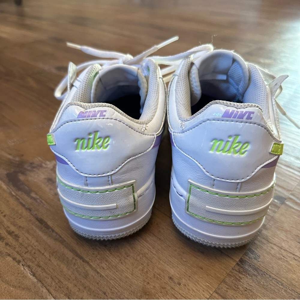 Nike Air Force 1 Low Shadow White/Electric Green Purple - Picture 4 of 9